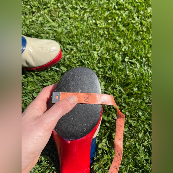 70s Vintage Red White and Blue Platform Clogs - Picture 13 of 14